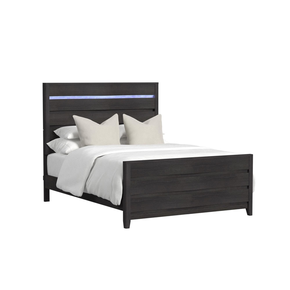 Picket House Furnishings - Chett Full 5PC Bedroom Set with LED in Black - B-15990-8-FBL-5PC veiw 4
