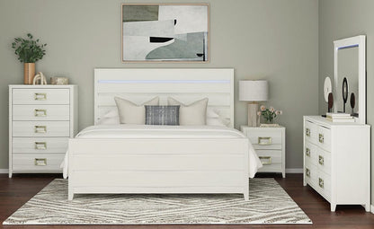 Picket House Furnishings -  Chett Full 5PC Bedroom Set with LED in White - B-15990-7-FBL-5PC view 7