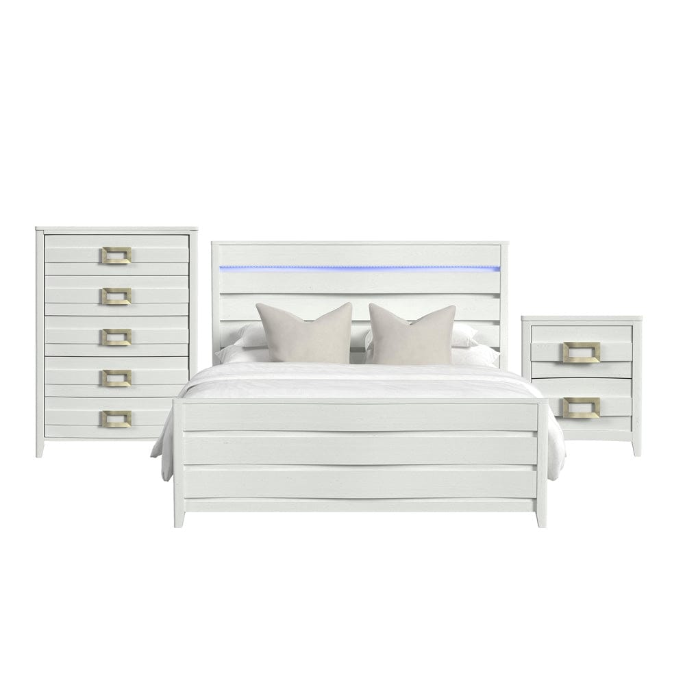 Picket House Furnishings -  Chett King 3PC Bedroom Set with LED in White - B-15990-7-KBL-3PC view 1