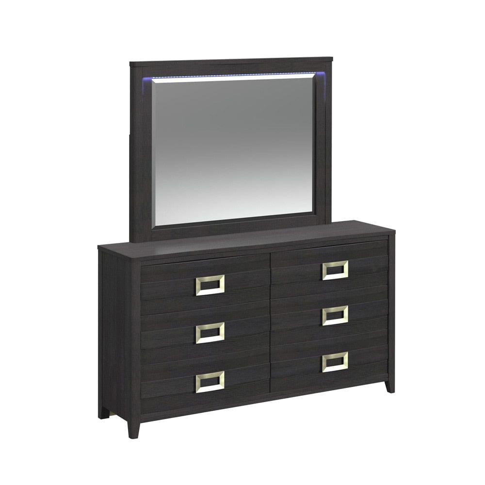 Picket House Furnishings - Chett King 5PC Bedroom Set with LED in Black - B-15990-8-KBL-5PC veiw 2