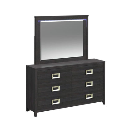 Picket House Furnishings - Chett King 5PC Bedroom Set with LED in Black - B-15990-8-KBL-5PC veiw 2
