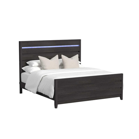 Picket House Furnishings - Chett King Bed with LED in Black - B-15990-8-KBL veiw 1