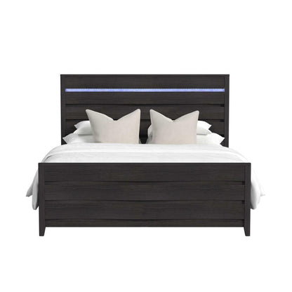 Picket House Furnishings - Chett King Bed with LED in Black - B-15990-8-KBL veiw 2