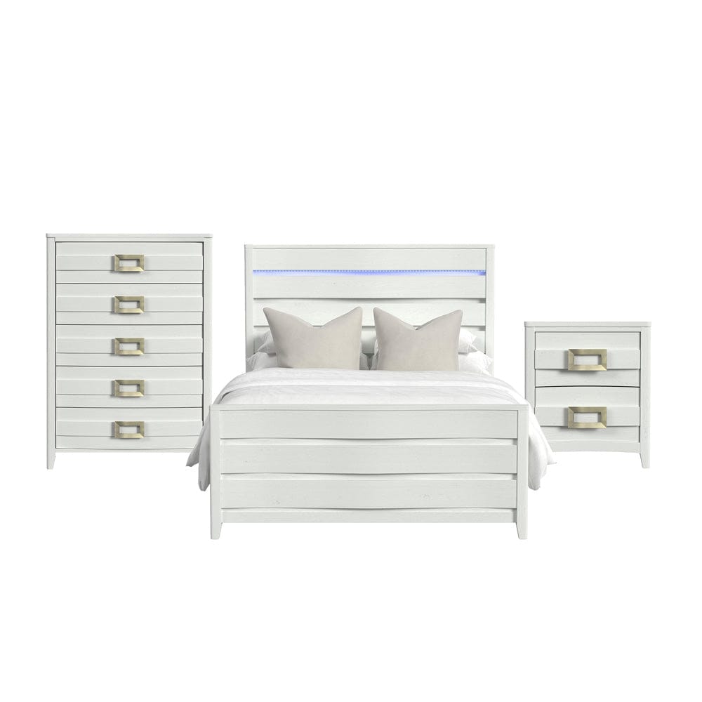 Picket House Furnishings -  Chett Queen 3PC Bedroom Set with LED in White - B-15990-7-QBL-3PC view 1