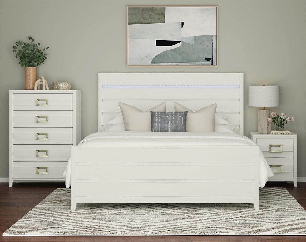 Picket House Furnishings -  Chett Queen 3PC Bedroom Set with LED in White - B-15990-7-QBL-3PC view 6