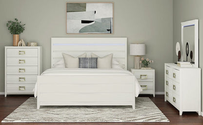 Picket House Furnishings -  Chett Queen 5PC Bedroom Set with LED in White - B-15990-7-QBL-5PC view 7