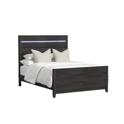 Picket House Furnishings - Chett Queen Bed with LED in Black - B-15990-8-QBL veiw 1