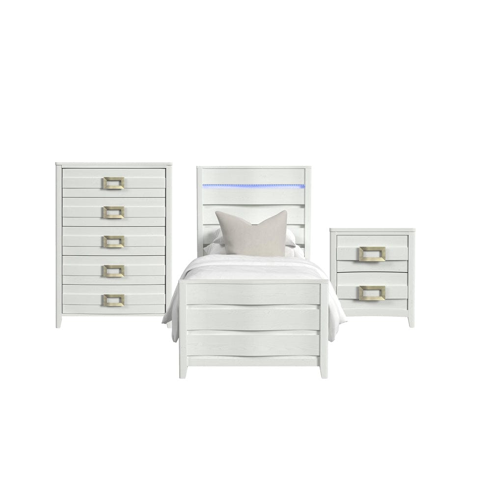 Picket House Furnishings -  Chett Twin 3PC Bedroom Set with LED in White - B-15990-7-TBL-3PC view 1