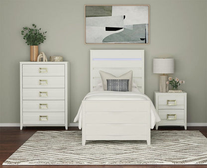 Picket House Furnishings -  Chett Twin 3PC Bedroom Set with LED in White - B-15990-7-TBL-3PC view 6