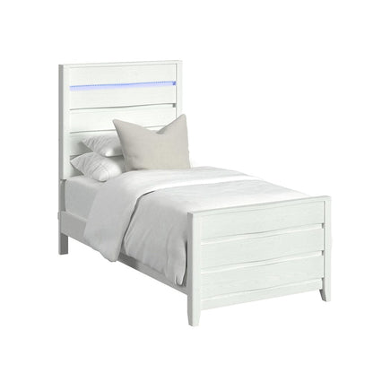 Picket House Furnishings -  Chett Twin 5PC Bedroom Set with LED in White - B-15990-7-TBL-5PC view 2