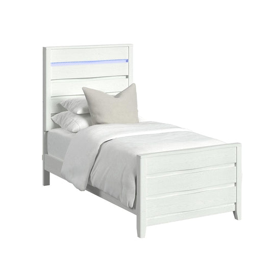 Picket House Furnishings -  Chett Twin 5PC Bedroom Set with LED in White - B-15990-7-TBL-5PC view 2