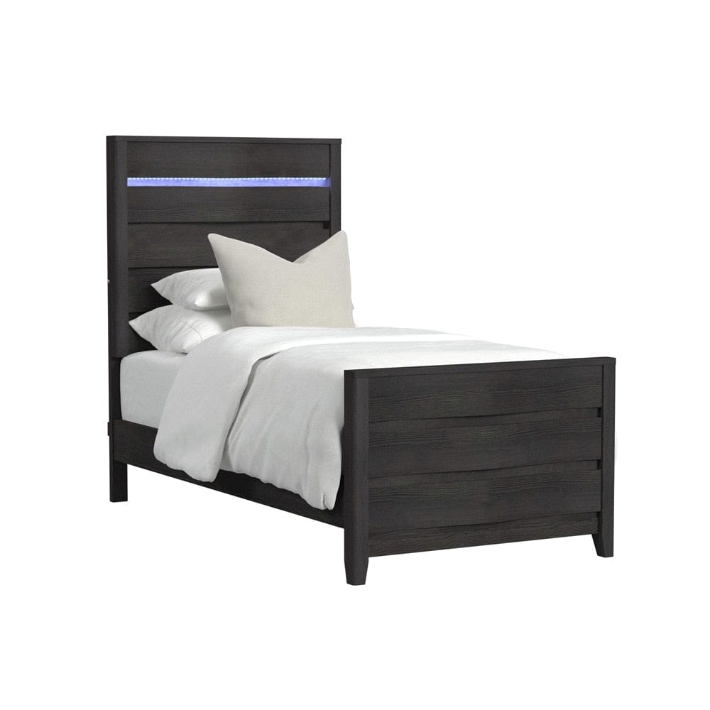 Picket House Furnishings - Chett Twin Bed with LED in Black - B-15990-8-TBL veiw 1