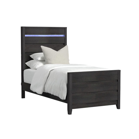Picket House Furnishings - Chett Twin Bed with LED in Black - B-15990-8-TBL veiw 1