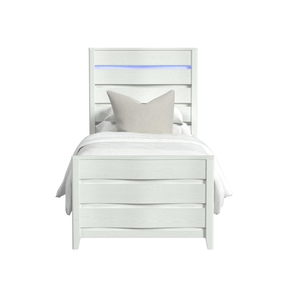 Picket House Furnishings -  Chett Twin Bed with LED in White - B-15990-7-TBL view 2