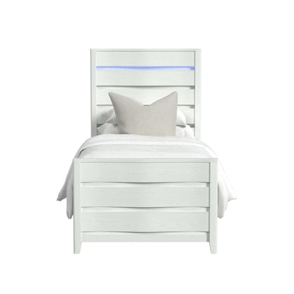 Picket House Furnishings -  Chett Twin Bed with LED in White - B-15990-7-TBL view 2