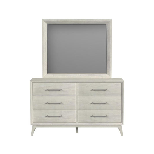 Picket House Furnishings - Clare Dresser and Mirror Set in Almond - B-13000-6-DRMR veiw 2