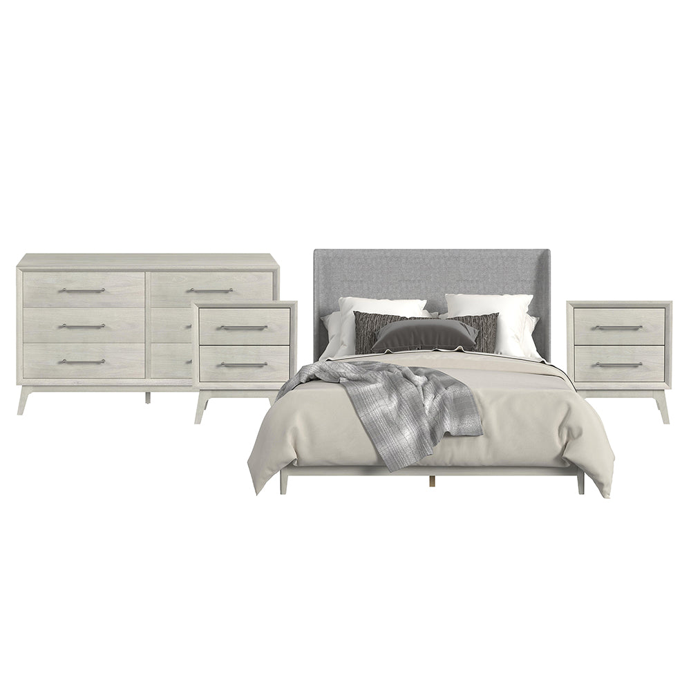 Picket House Furnishings - Clare King Uph 4PC Bedroom Set in Almond - B-13000-6-KUB-NSDR view 1