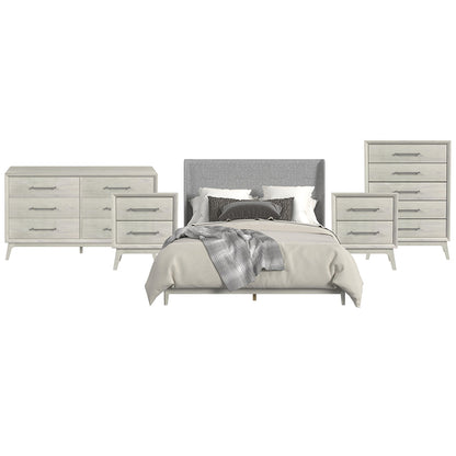 Picket House Furnishings - Clare King Uph 5PC Bedroom Set in Almond - B-13000-6-KUB-NSDRC view 1