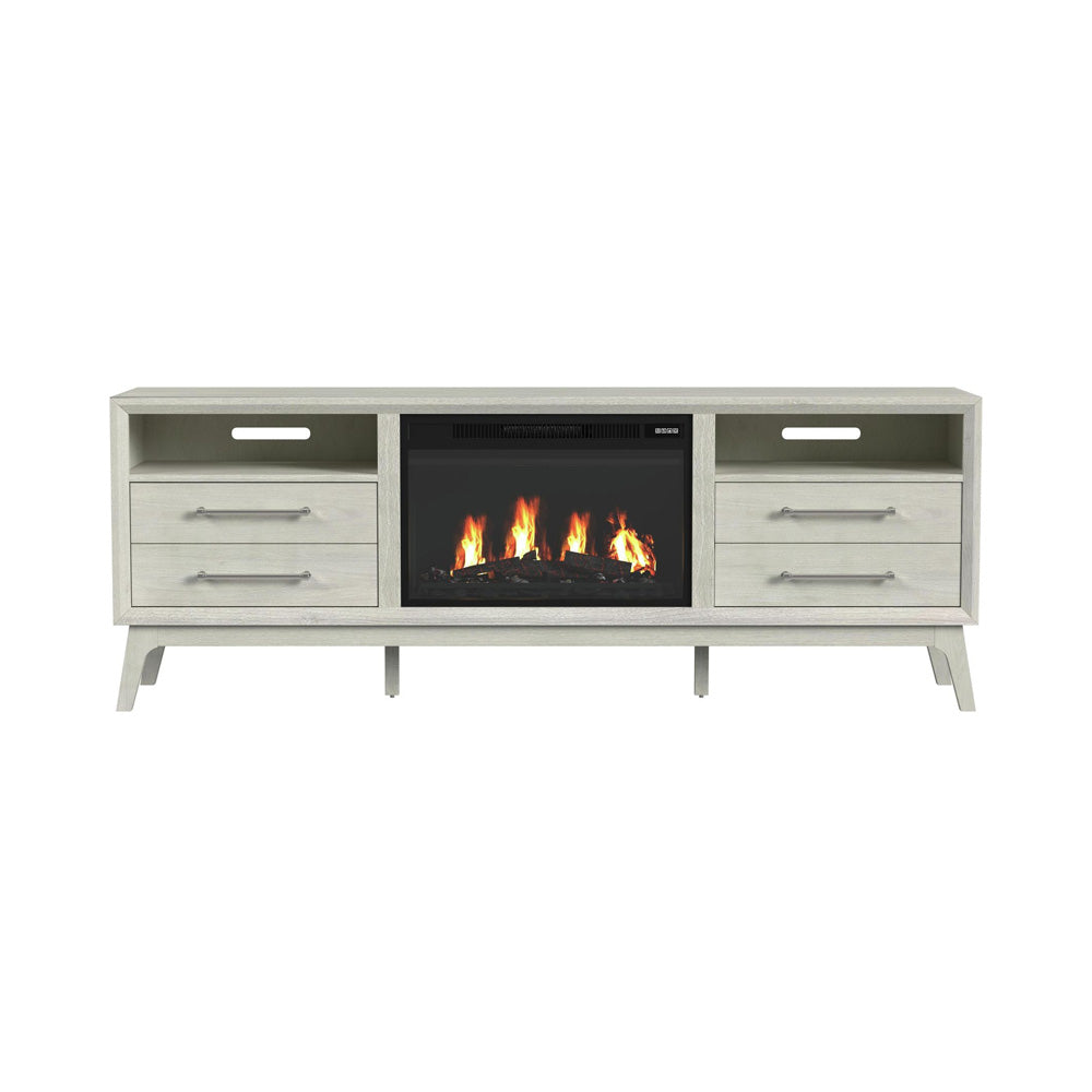 Picket House Furnishings - Clare KIT - 71" TV Console with Fireplace Insert in Almond - LA-13000-6-TV1FPK view 2