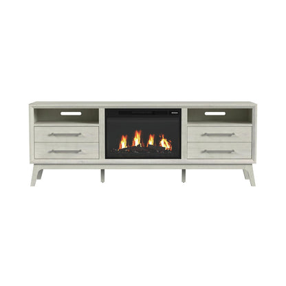 Picket House Furnishings - Clare KIT - 71" TV Console with Fireplace Insert in Almond - LA-13000-6-TV1FPK view 2