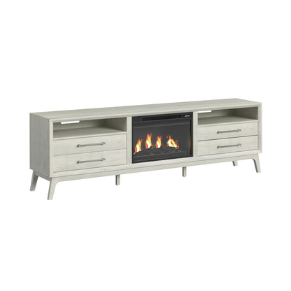 Picket House Furnishings - Clare KIT - 82" TV Console with Fireplace Insert in Almond - LA-13000-6-TV3FPK view 1