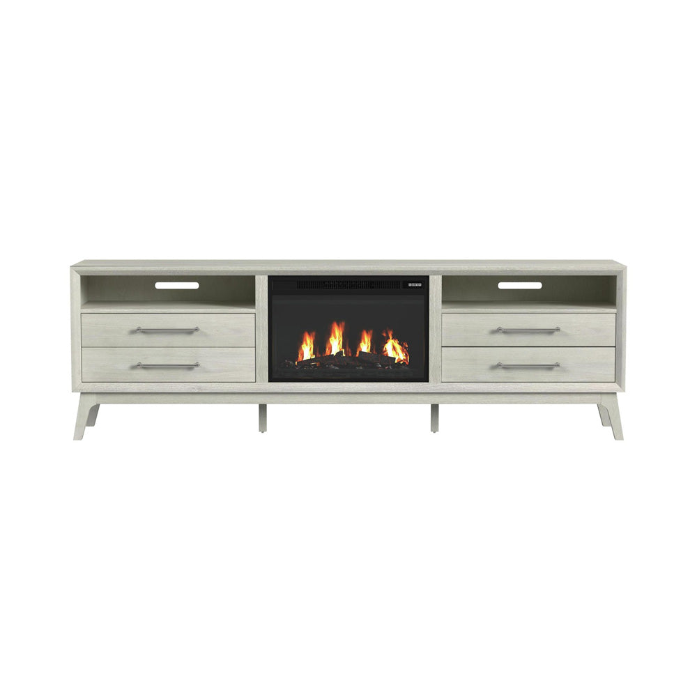 Picket House Furnishings - Clare KIT - 82" TV Console with Fireplace Insert in Almond - LA-13000-6-TV3FPK view 2