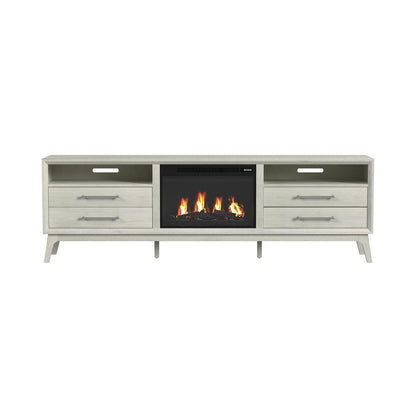 Picket House Furnishings - Clare KIT - 82" TV Console with Fireplace Insert in Almond - LA-13000-6-TV3FPK view 2