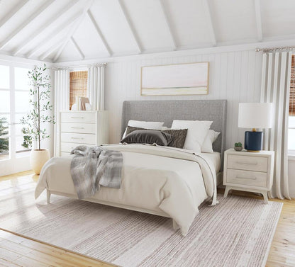 Picket House Furnishings - Clare Queen UPH 3PC Bedroom Set with Grey Fabric in Almond - B-13000-6-QUB-3PC veiw 5