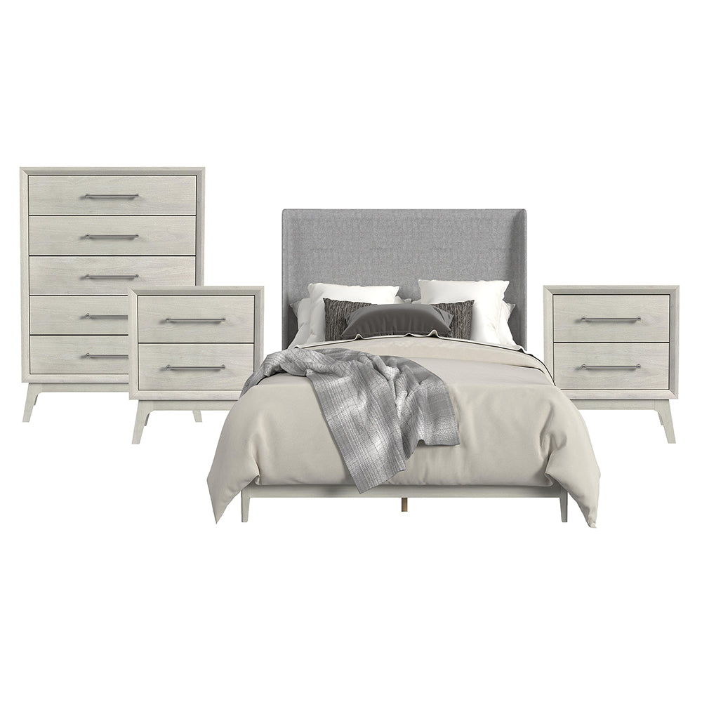 Picket House Furnishings - Clare Queen Uph 4PC Bedroom Set in Almond - B-13000-6-QUB-NSCH view 1