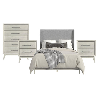 Picket House Furnishings - Clare Queen Uph 4PC Bedroom Set in Almond - B-13000-6-QUB-NSCH view 1