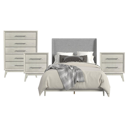 Picket House Furnishings - Clare Queen Uph 4PC Bedroom Set in Almond - B-13000-6-QUB-NSCH view 1