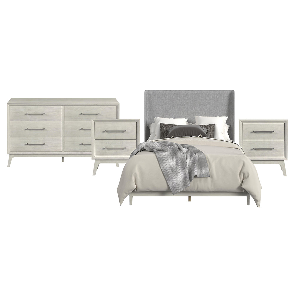 Picket House Furnishings - Clare Queen Uph 4PC Bedroom Set in Almond - B-13000-6-QUB-NSDR view 1