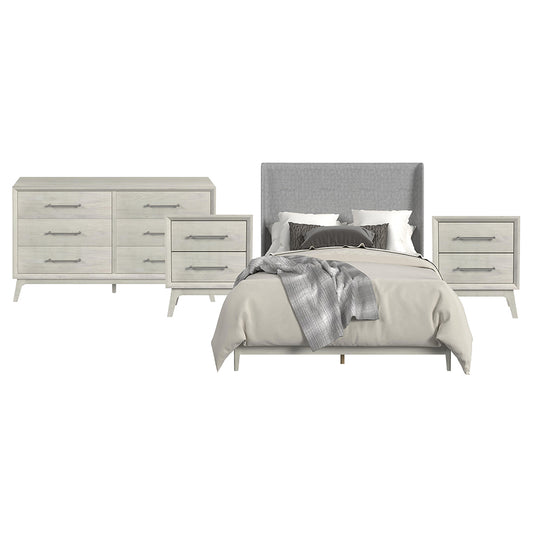 Picket House Furnishings - Clare Queen Uph 4PC Bedroom Set in Almond - B-13000-6-QUB-NSDR view 1