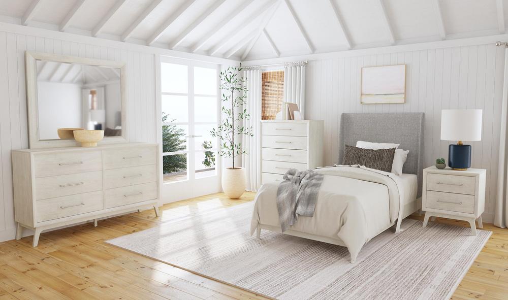 Picket House Furnishings - Clare Twin UPH Bed with Grey Fabric in Almond - B-13000-6-TUB veiw 5