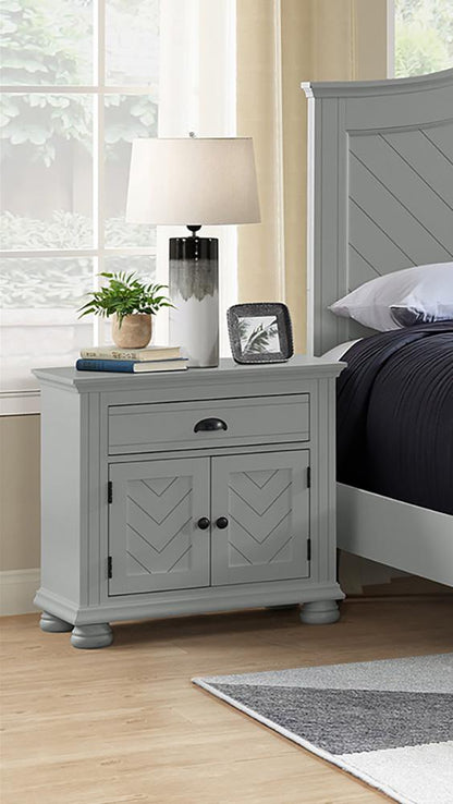 Picket House Furnishings -  Conaughey 1-Drawer Nightstand in Grey - B-9340-3-NS veiw 3