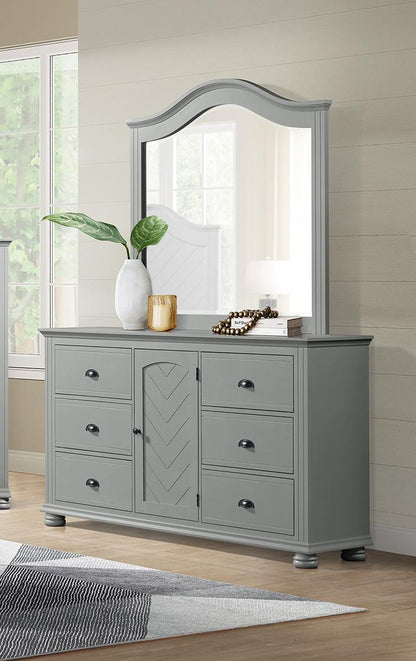 Picket House Furnishings -  Conaughey Dresser and Mirror Set in Grey - B-9340-3-DRMR veiw 3