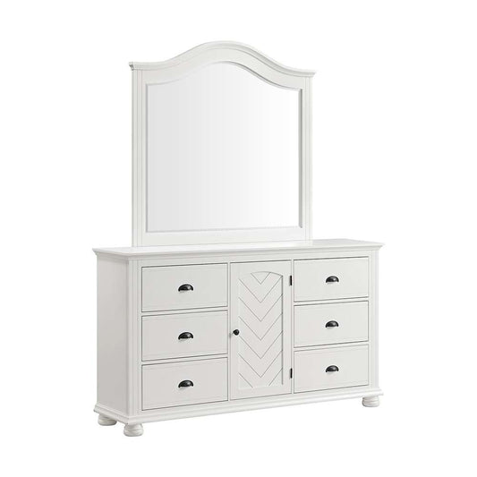 Picket House Furnishings - Conaughey Dresser and Mirror Set in White - B-9340-7-DRMR veiw 1