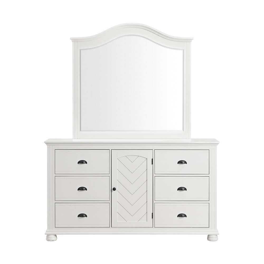 Picket House Furnishings - Conaughey Dresser and Mirror Set in White - B-9340-7-DRMR veiw 3