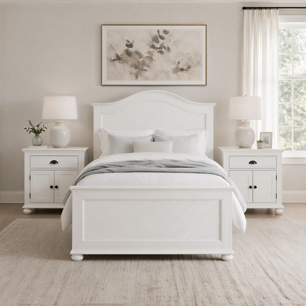Picket House Furnishings - Conaughey Full 3PC Bedroom Set in White - B-9340-7-FB-NS2 view 3