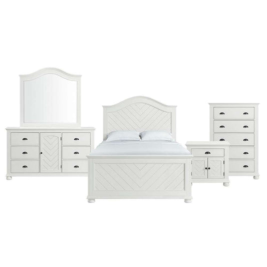 Picket House Furnishings - Conaughey Full Panel 5PC Bedroom Set in White - B-9340-7-FB-5PC veiw 1