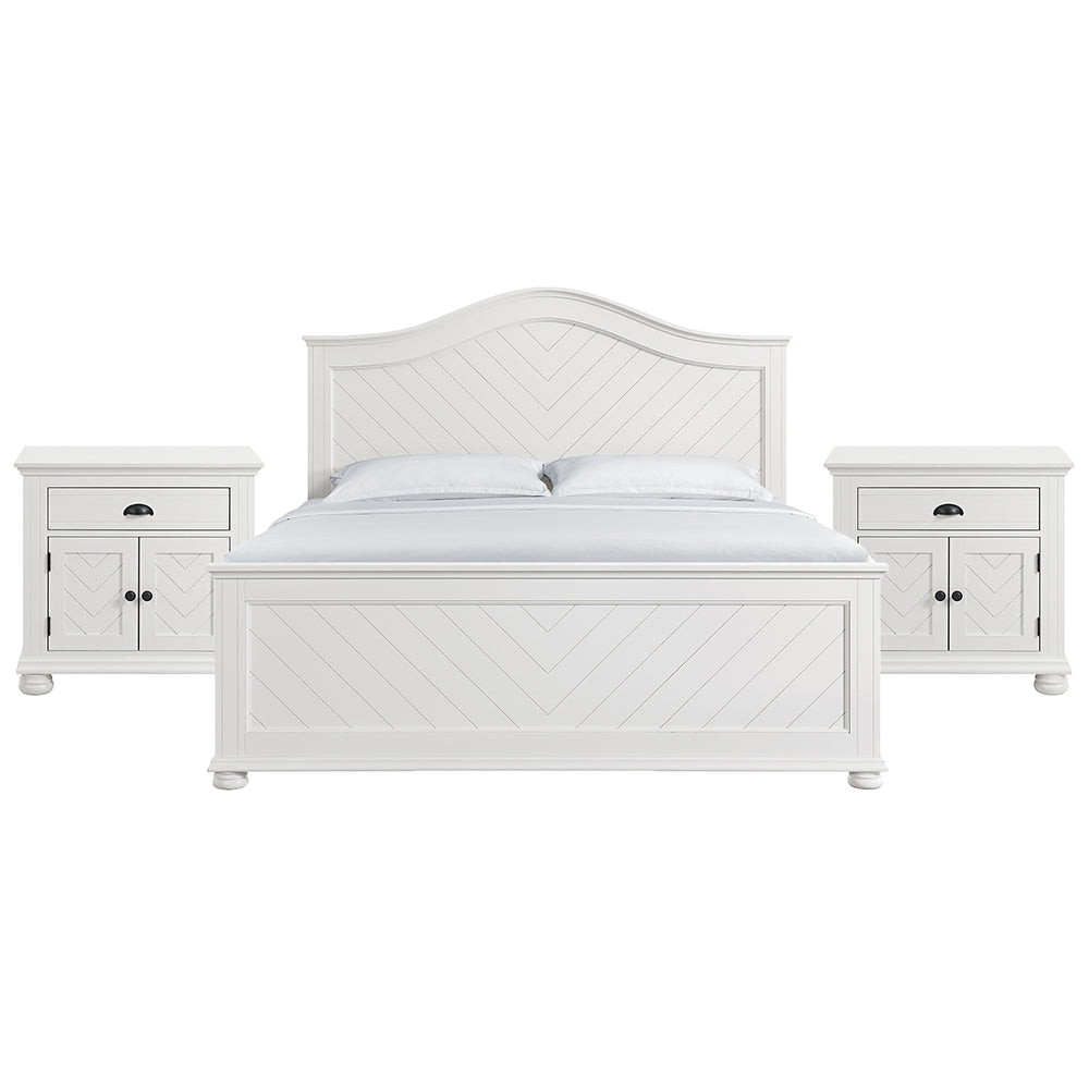 Picket House Furnishings - Conaughey King 3PC Bedroom Set in White - B-9340-7-KB-NS2 view 1