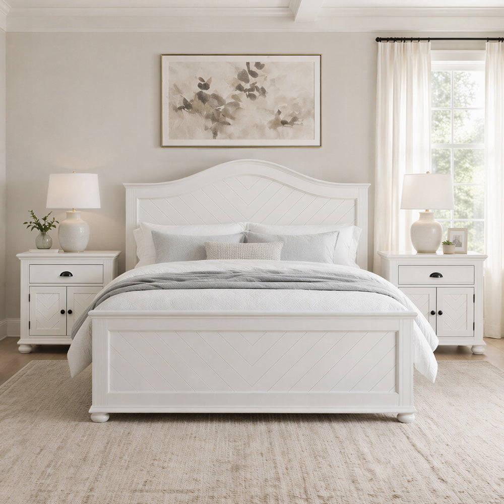 Picket House Furnishings - Conaughey King 3PC Bedroom Set in White - B-9340-7-KB-NS2 view 3