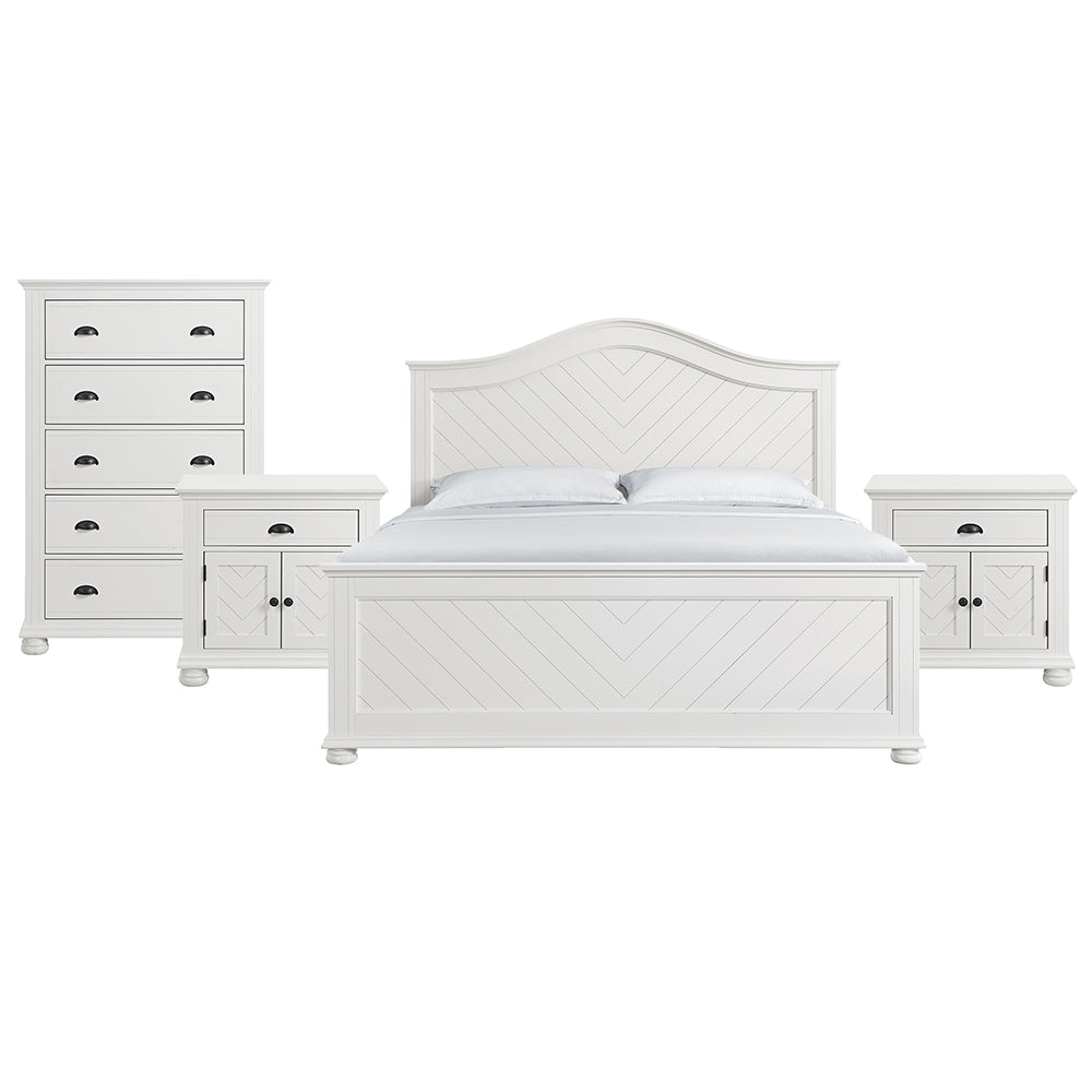 Picket House Furnishings - Conaughey King 4PC Bedroom Set in White - B-9340-7-KB-NSCH view 1