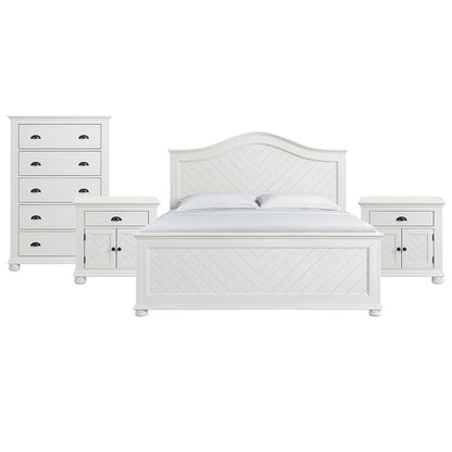 Picket House Furnishings - Conaughey King 4PC Bedroom Set in White - B-9340-7-KB-NSCH view 1