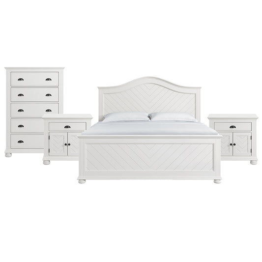 Picket House Furnishings - Conaughey King 4PC Bedroom Set in White - B-9340-7-KB-NSCH view 1
