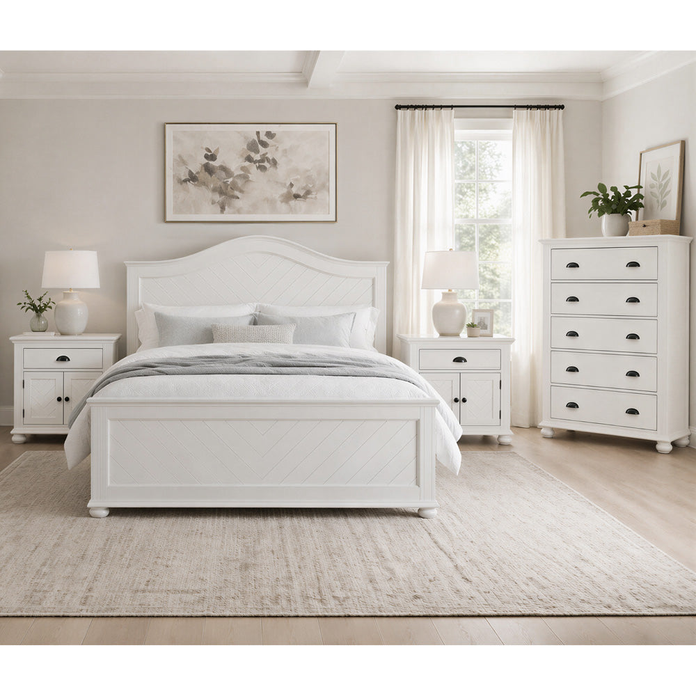 Picket House Furnishings - Conaughey King 4PC Bedroom Set in White - B-9340-7-KB-NSCH view 3