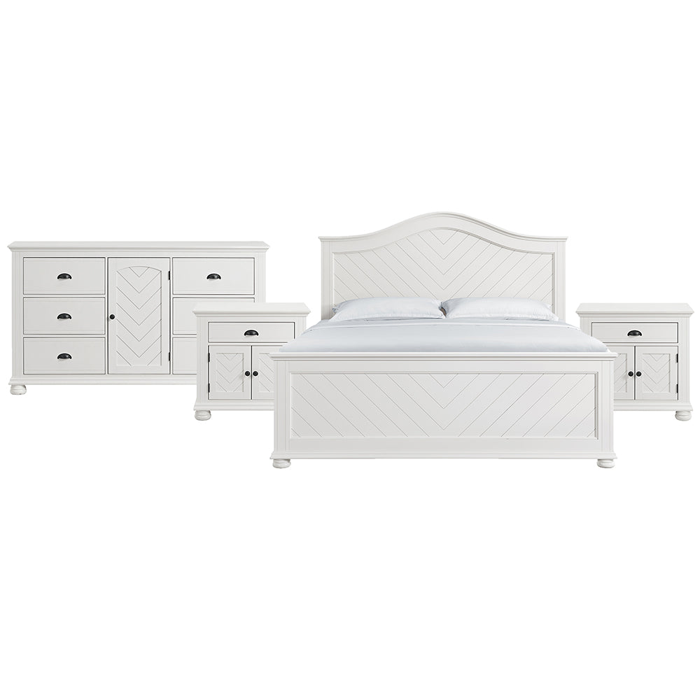 Picket House Furnishings - Conaughey King 4PC Bedroom Set in White - B-9340-7-KB-NSDR view 1