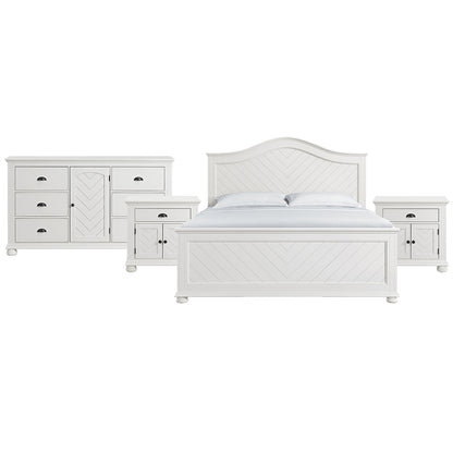 Picket House Furnishings - Conaughey King 4PC Bedroom Set in White - B-9340-7-KB-NSDR view 1