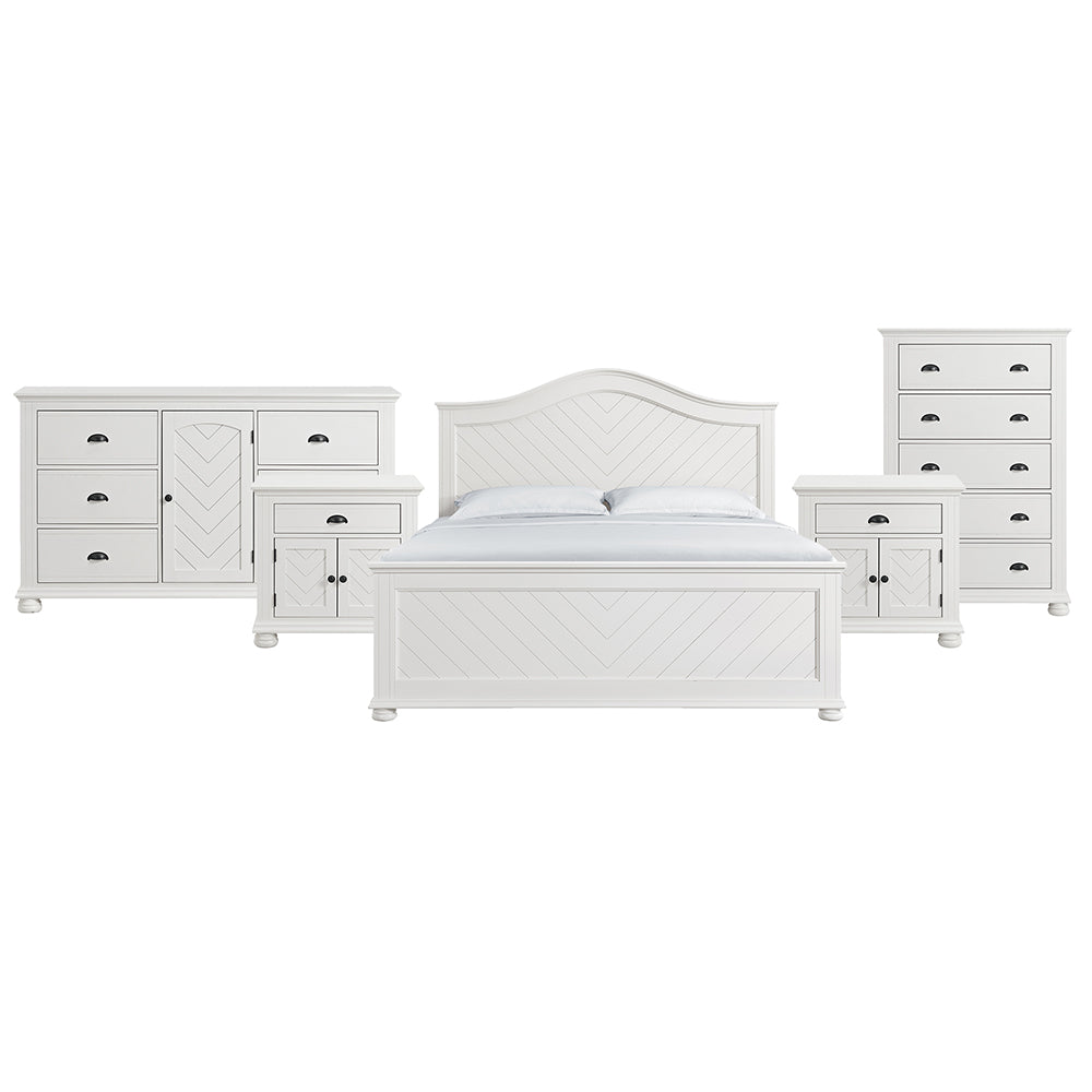Picket House Furnishings - Conaughey King 5PC Bedroom Set in White - B-9340-7-KB-NSDRC view 1