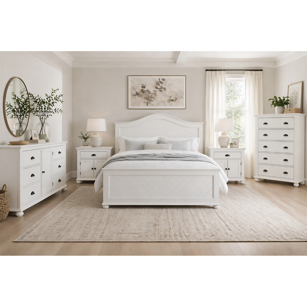 Picket House Furnishings - Conaughey King 5PC Bedroom Set in White - B-9340-7-KB-NSDRC view 3